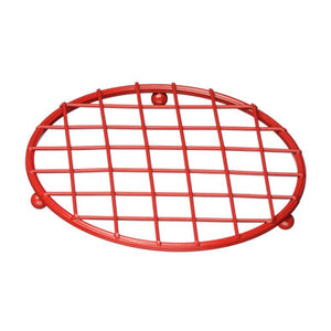 Red Powder Coated Round Trivet | Helix