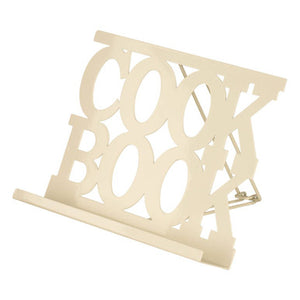Alpha Cream Enamel Metal Cookbook  Stand with Adjustable Support