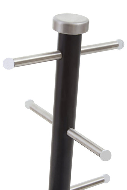 Hirano Matt Black Metal 6 Cup Mug Tree