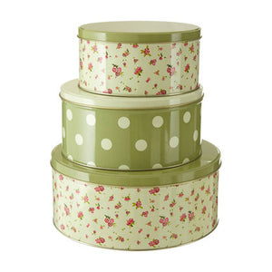 Set of Three Round Storage Tins | Rose Cottage