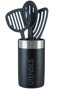 Liberty Black Enamel Finish Utensil Holder