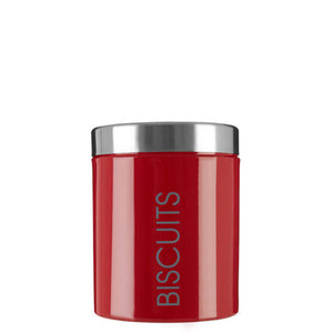 Red Enamel Biscuit Canister