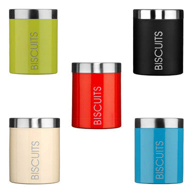 Red Enamel Biscuit Canister