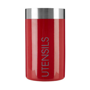 Red Enamel Utensils Holder