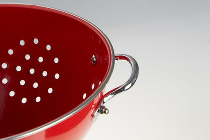 Hollis Retro Red Enamel Colander