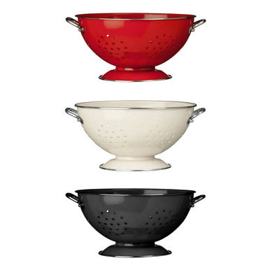 Retro Cream Enamel Colander