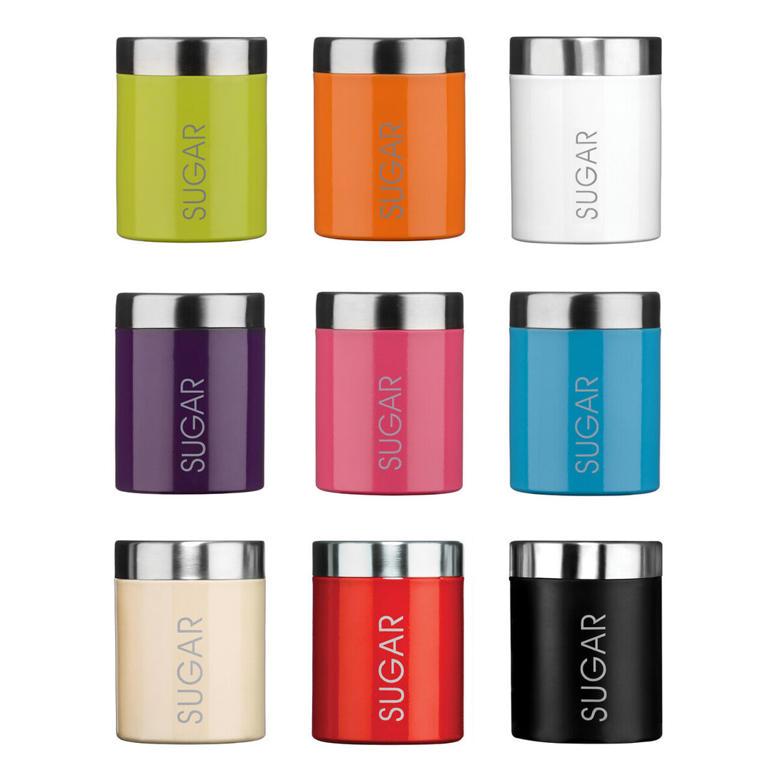 Liberty Black Enamel Sugar Canister With Silver Lid - Image 3