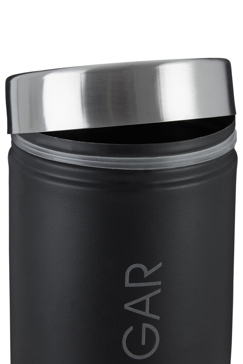 Liberty Black Enamel Sugar Canister With Silver Lid - Image 4
