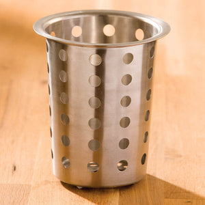 Brushed Stainless Steel Cutlery Caddy with Holes | Soren