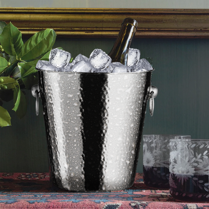 Hammered Effect Stainless Steel Champagne Bucket | Mixology