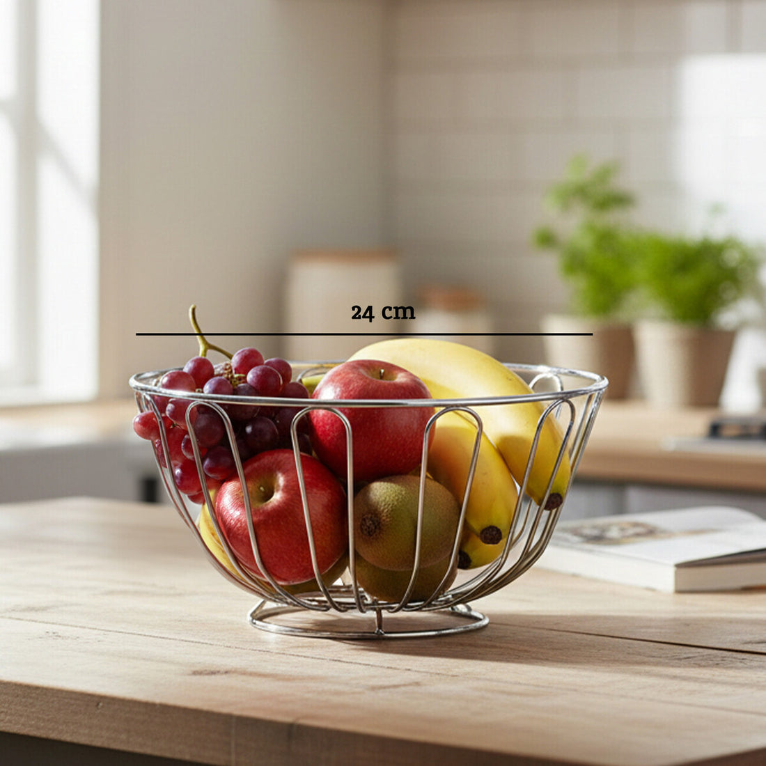 Avalon Chrome Round Fruit Basket