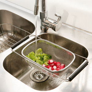 Over Sink Drainer with Extendable Black Handles | Zenigo