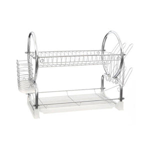 Laurie 2 Tier Dish Drainer With White Plastic Tray