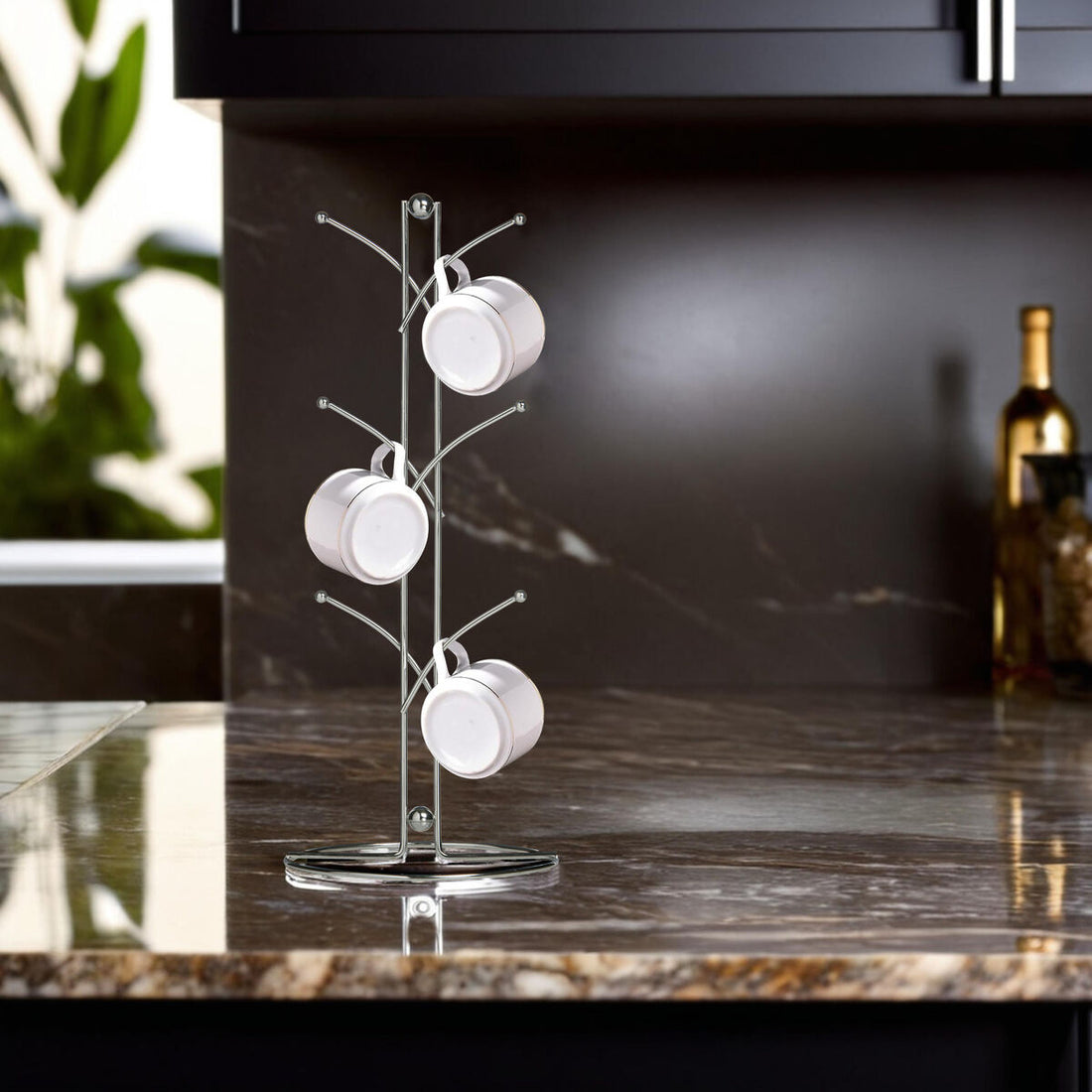 Helix  Chrome 6 Cup Mug Tree