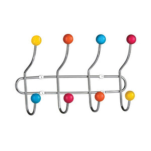 Chrome 8 Hook Hanger with Multi Colour Plastic Balls | Jaxen
