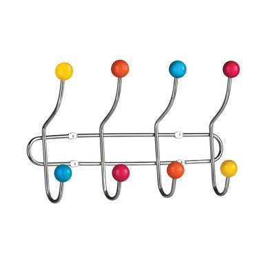 Jaxen Chrome 8 Hook Hanger With Multi Colour Plastic Balls