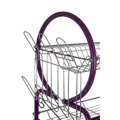 Laurie Purple Enamel Frame 2 Tier Dish Drainer