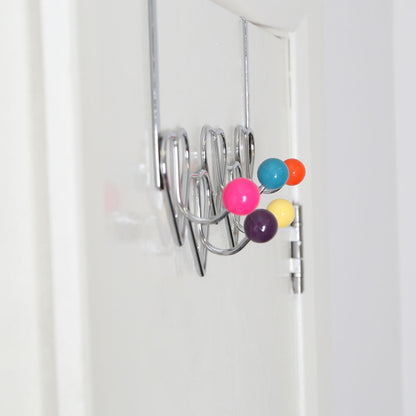 5 Hook Heart Design Over Door Hanger with Multi Coloured Balls | Jaxen