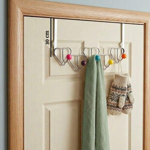 5 Hook Heart Design Over Door Hanger with Multi Coloured Balls | Jaxen