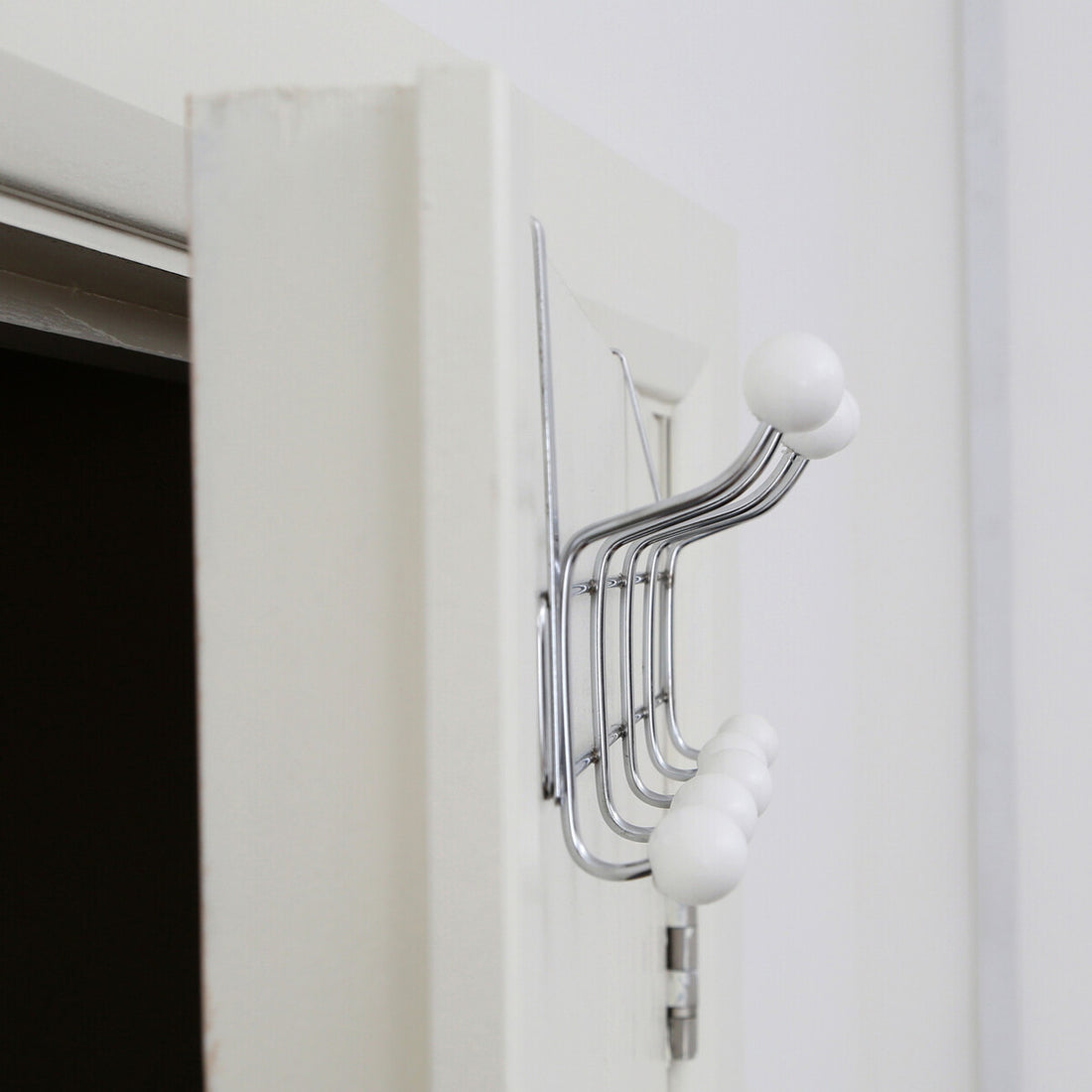 Jaxen Chrome Over Door Hanger with Ten Ball Hooks