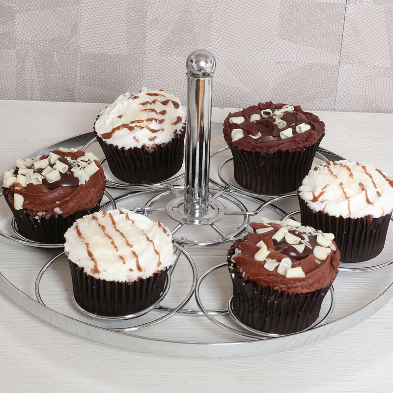 Swirl Chrome 6 Cup Cake Stand