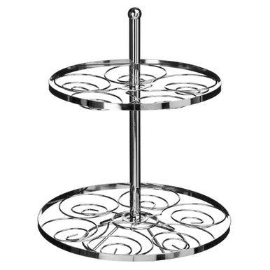 Swirl 2 Tier Chrome Cake Stand