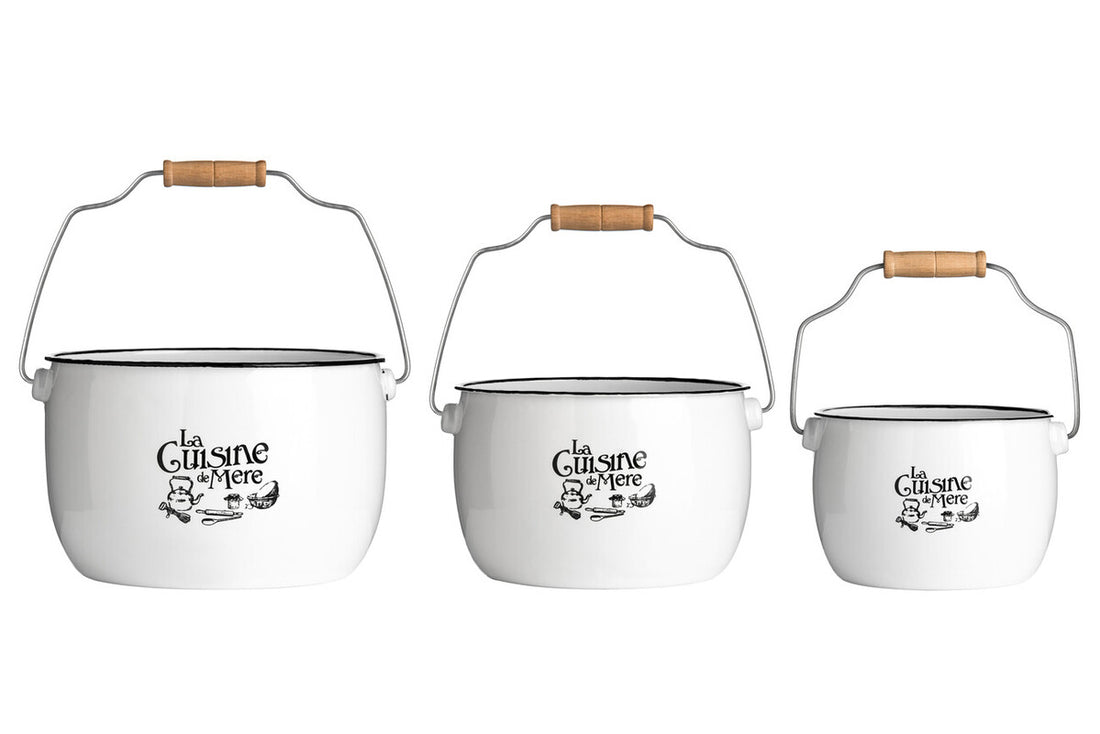 La Cuisine De Mere Set of 3 Storage Pots.