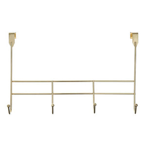 4 Hook Champagne Gold Over Door Hanger | Jaxen