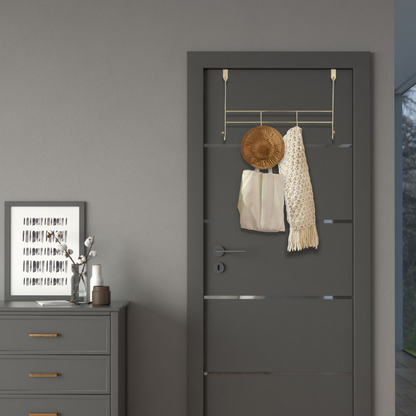 Jaxen 4 Hook Champagne Gold Over Door Hanger
