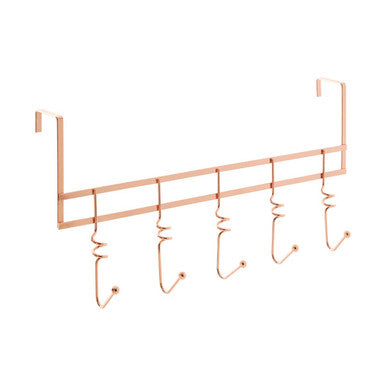 Jaxen Copper Finish Over Door 5 Hook Swirl Hanger