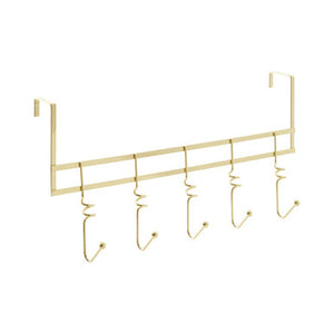 Jaxen Gold Finish Over Door 5 Hook Swirl Hanger