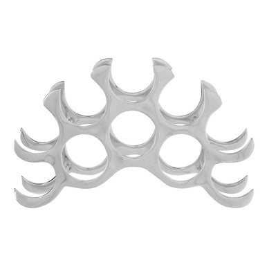 Silver metal knuckle duster on a white background