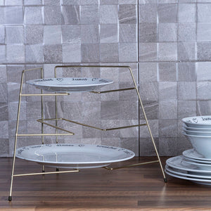 Gold Plated Corner Plate Rack | Rowan