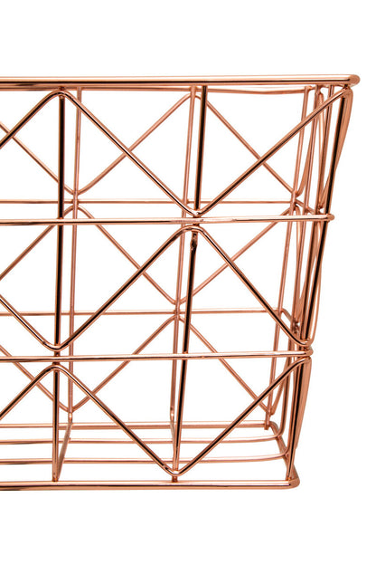 Vertex Copper Finish Zigzag Wire Basket