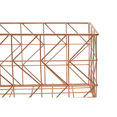Vertex Copper Finish Zigzag Wire Basket
