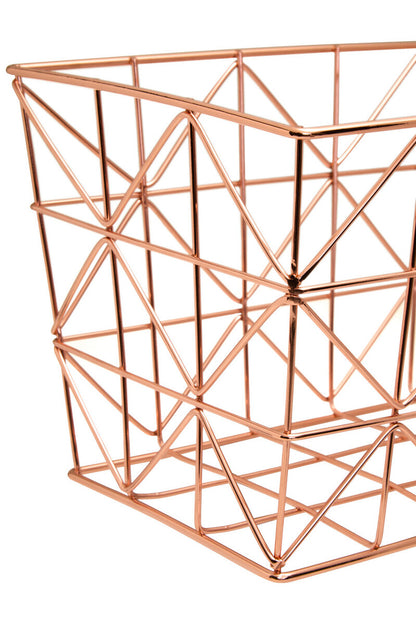 Vertex Copper Finish Zigzag Wire Basket