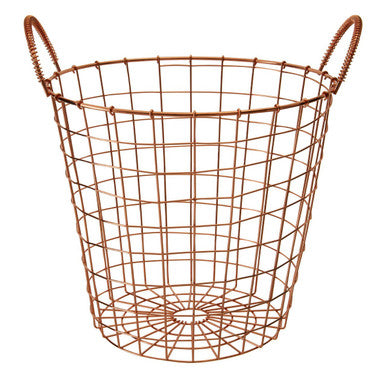Vertex Copper Finish Round Wire Basket