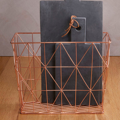 Vertex Copper Finish Cross Design Wire Basket
