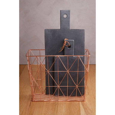 Vertex Copper Finish Cross Design Wire Basket