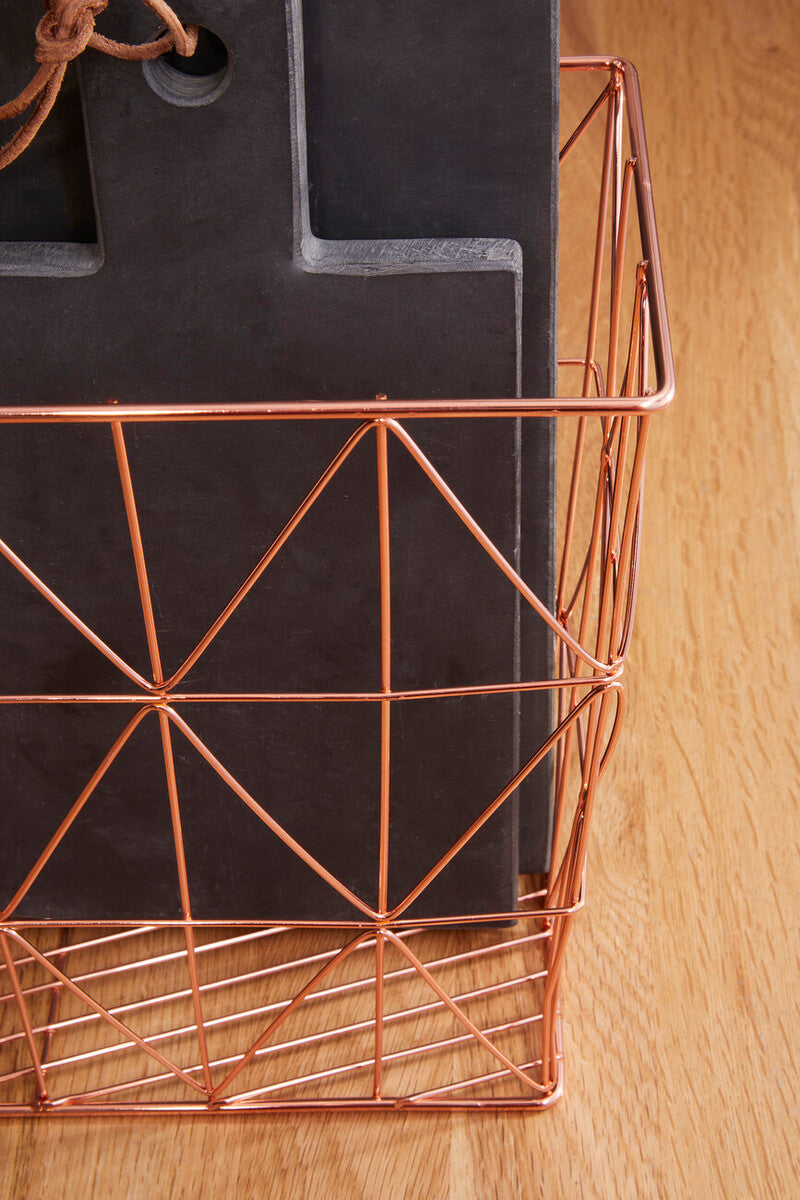 Vertex Copper Finish Cross Design Wire Basket