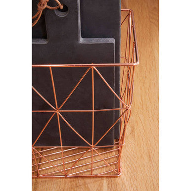 Vertex Copper Finish Cross Design Wire Basket