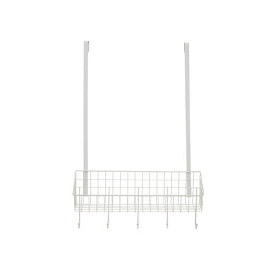 Metal wire basket with handles on a white background