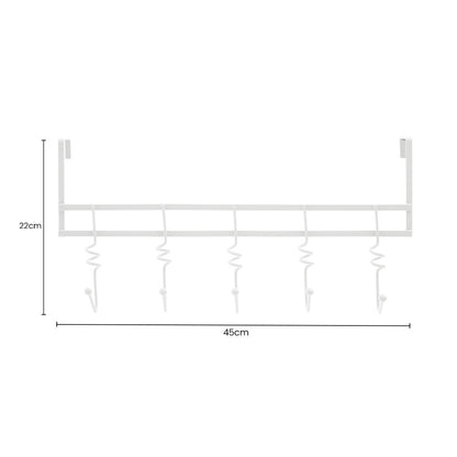 Jaxen Over Door White Hanger with Five Swirl Hooks - Image 5