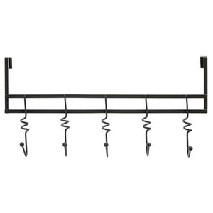Jaxen Matt Black Over Door 5 Hook Swirl Hanger