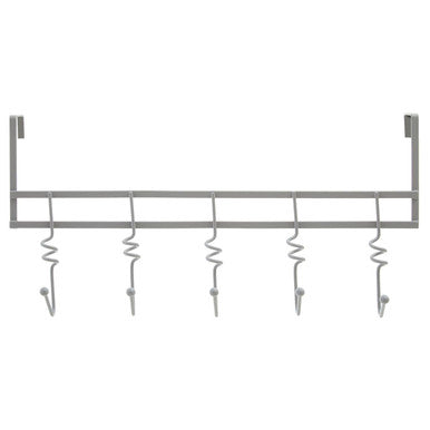 Jaxen Over Door Matt Grey Five Hook Swirl Hanger