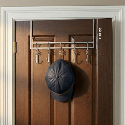 Over Door Grey Hanger with Five Swirl Hooks | Jaxen