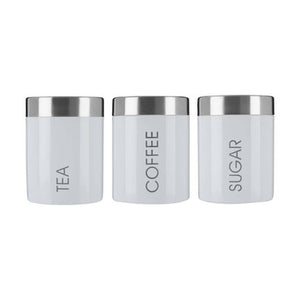 Liberty White Enamel Tea Coffee And Sugar Set