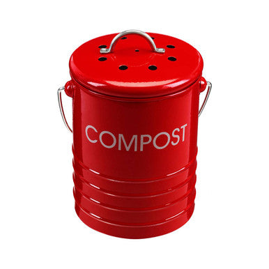 Red Compost Bin With Handle