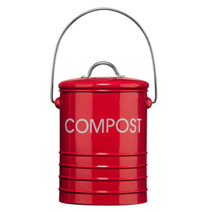 Red Compost Bin With Handle