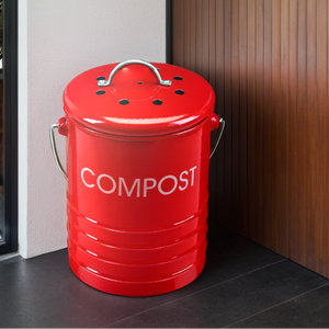 Madison Red Bin with Handle | Compost